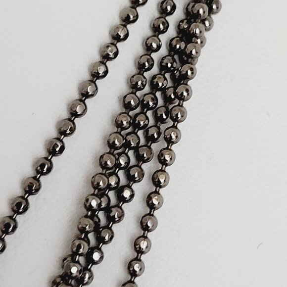 Premier Designs Silver tone & Black Glass Bead Multi ball Chain Necklace - Picture 4 of 9